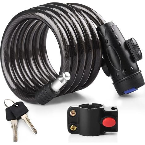 120 Cm Fahrradkabelschloss, [schlüssel][outdoor] Robustes Hochsicherheitsschloss, Ideal Für Fahrräder, Motorräder, Roller, Kinderwagen, Rasenmäher, Leitern Und Tore
