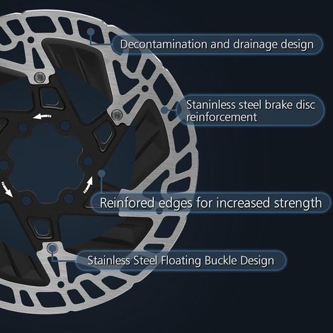 160-mm-fahrradbremsscheibe Mit Kühlrippen – Scheibenbremsen Aus Edelstahl Und Aluminiumlegierung Für Rennräder, Mountainbikes, E-bikes Und Bmx-räder (schwarz)