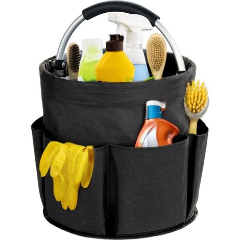17-liter-reinigungskorb – Faltbar – Mit Griff – Tragbar – Schwarz – Für Haus Und Garten – Aufbewahrung Für Reinigungsprodukte
