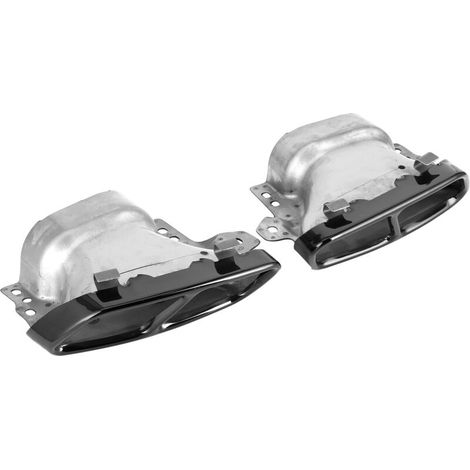 2 Edelstahl-vierfach-auspuffblenden Für Mercedes Amg A45 W176 Cla45 C117 2013-2018 (chromschwarz)