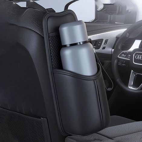 2-in-1-auto-getränkehalter Und Organizer – 2,4-liter-flaschentasche Mit Aufhängefunktion – Geeignet Für Große Getränke, Handy Und Andere Gegenstände In Autos, Suvs Und Lkws – Schwarz