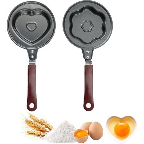 2-teilige Antihaftbeschichtete Bratpfanne Mit Griff Für Spiegeleier, Crêpe-pfanne Mit Griff, Anti-anbrenn-beschichtung Für Frühstück, Omeletts, Crêpes, Steak (love + Plum)