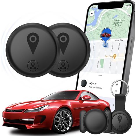 2-teiliger Gps-tracker – Unsichtbar Für Autos – Mini Und Tragbar – Spritzwassergeschützt – Sim-karte Nicht Enthalten – Schwarz Für Fahrzeugsicherheit