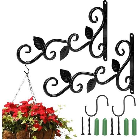 2-teiliger Pflanzenhaken, Wandhängekorb, Pflanzenhalter, Wandpflanzenständer Für Balkon Mit Schrauben, S-haken Für Den Innen- Und Außenbereich, Blumentopf, Gartenlaterne Usw. (de)