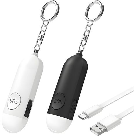 2-teiliger Personenalarm – Blinklicht – Mit Karabiner – Usb-aufladbar – Sos-sirene – Für Frauen, Kinder Und Nachtreisende