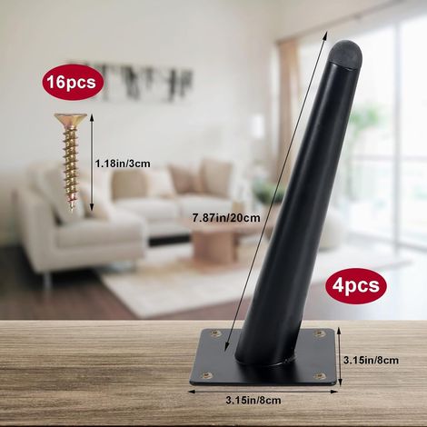 20 Cm Hohe, Rutschfeste Metallmöbelfüße Für Tische, Stühle, Schränke, Sofas, Badezimmer Und Küchen