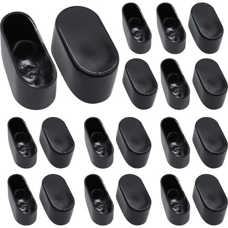 20 Ovale Möbelbeinkappen – 4 Cm X 2 Cm – Schwarzer Gummi – Bodenschutz – Kratzfest – Für Tische Und Schreibtische