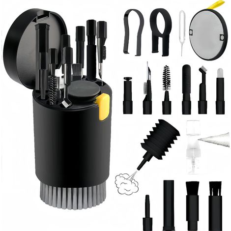 20-in-1 Multifunktions-reinigungsset Für Laptop, Handy, Bildschirm, Kopfhörer Und Tastatur, Mit Elektronischer Bürste Und Spray (kompatibel Mit Airpods Pro, Ipad, Iphone Pro, Handys)