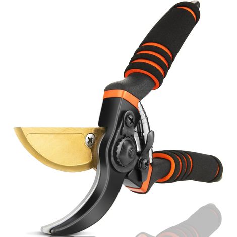 21,5 Cm (8,5 Zoll) Kreuzklingen-gartenschere – Professioneller Sk5-stahl Mit Titanbeschichtung, Scharfe Gartenschere Zum Schneiden, Ernten Und Pflanzenschutz