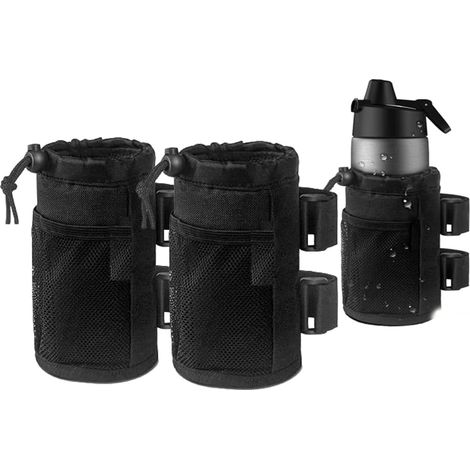 2er-set Flaschenhalter Mit Klettverschluss – Universell – Kompatibel Mit Fahrrädern, Rennrädern, Mountainbikes Und Kinderwagen – Verstellbarer Flaschen- Und Becherhalter – Schwarz