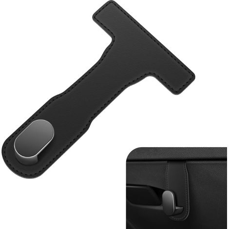 2er-set – Handschuhfachhaken (beifahrerseite) (16,5 × 10 Cm) – Pu-leder + Zinklegierung – Unauffälliger Aufbewahrungshaken Für Den Vordersitz – Schwarz