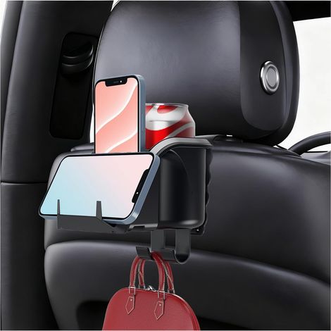 3-in-1 Auto-rücksitz-kopfstützen-organizer – 9,4 Cm Getränkehalter – Rücksitz-organizer Mit Haken
