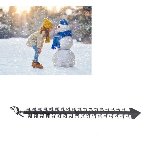 36-zoll-weihnachtsschneemesser, Schneepfahl Aus Metall Für Den Außenbereich Zur Messung Von Schneefall, Weihnachtsschneemesser Für Garten, Terrasse, Als Dekoration, Geschenkidee