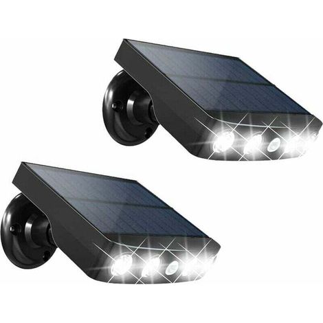 4 Led-solar-außenleuchten Mit Leistungsstarkem 2-w-solarpanel, Bewegungsmelder, 360° Kabellos Verstellbarer Gartenwandleuchte (2er-set) Von Debuns
