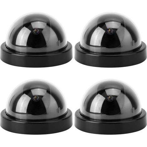 4 Stück Dme Cctv Attrappen-simulationskameras, Gefälschte Sicherheitskameras Mit Blinkendem Led-licht (schwarz)