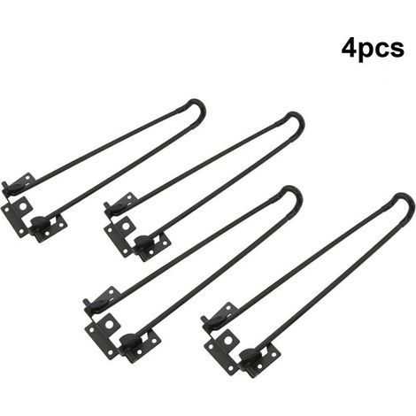 4 Klappbare Haarnadel-tischbeine, Robuste Schwarze Metall-zweistangen-stützbeine, Diy-möbelzubehör, Bank-/computertischbeine, Höhe 51 Cm.
