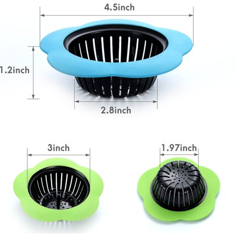 4-teiliges Küchenabflusssieb, Verbesserter Silikon-abflussfilter, Kompatibel Mit Den Meisten Abflusssieben (4,5 Zoll Durchmesser)
