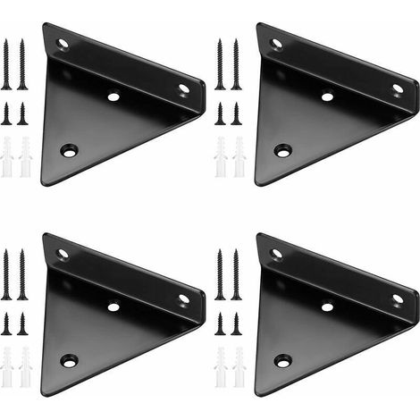 4-teiliges Set Schwebender Regalträger, Unsichtbare Dreieckige Wandregalhalterungen, Wandregalträger Aus Metall Für Regale...debuns