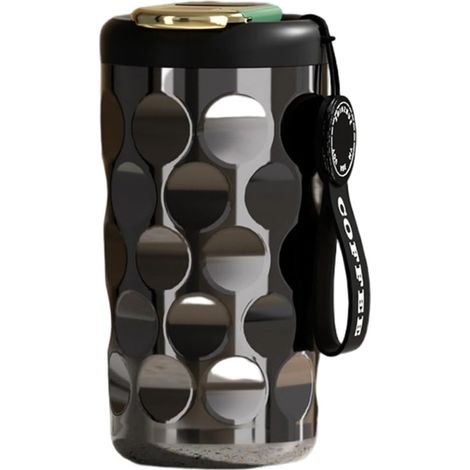414 Ml (14 Oz) Edelstahl-reisebecher Mit 6-lagiger Vakuumisolierung, Auslaufsicherem Deckel Mit Led-temperaturanzeige, Isolierter Kaffeebecher (schwarz)