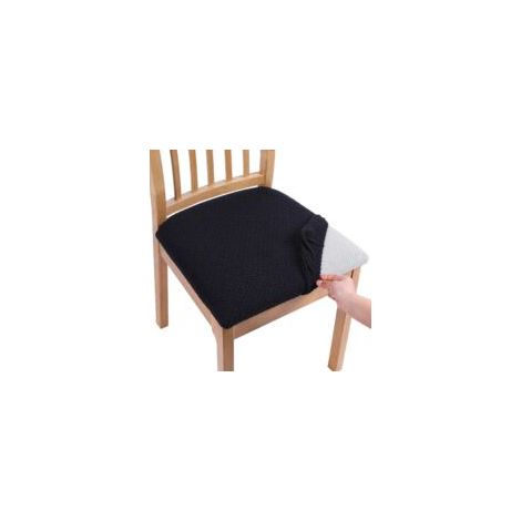 4er-set Stretch-jacquard-sitzbezüge – Langstreifenmuster – Schwarz