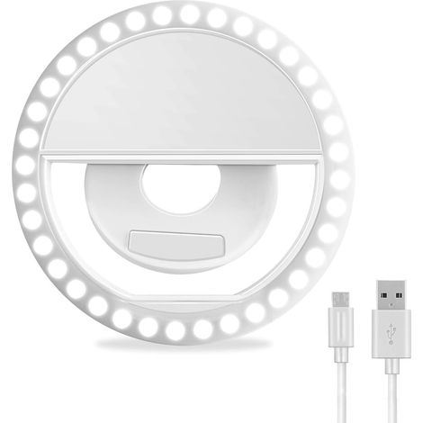 5-zoll (12,7 Cm) Led-ringlicht Für Laptop Und Computer (2er-pack) – Ideal Für Meetings – Tragbare Schreibtischlampe Mit Ständer Und Handyhalterung – Schwarz