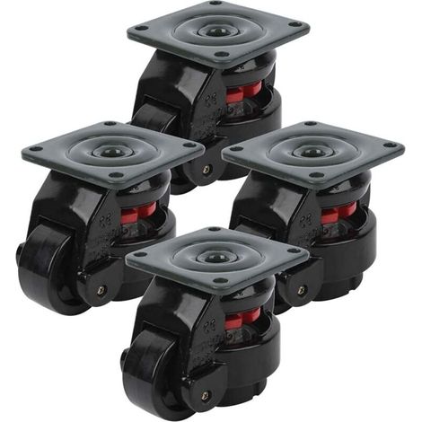 50-mm-lenkrollen, 250 Kg/551,16 Lbs, Schwerlast-möbelrollen Mit Einziehbarem Hub Und 360°-drehung, Hochwertige Industrierollen, 4er-set (schwarz)