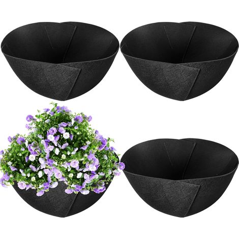 6-teiliges Set: 12 Cm Große Stoff-topfeinsätze, Filz-topfmatten Und Fasereinsätze. Geeignet Für Hängeampeln Und Zum Anpflanzen Von Blumen Und Gemüse.