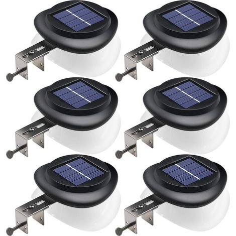 6er-set Solar-dachrinnenleuchten Für Den Außenbereich – Wasserdichte Led-solarleuchten Für Zaun, Terrasse, Garten, Garage, Hof, Patio, Geländer – Automatisches Ein-/ausschalten