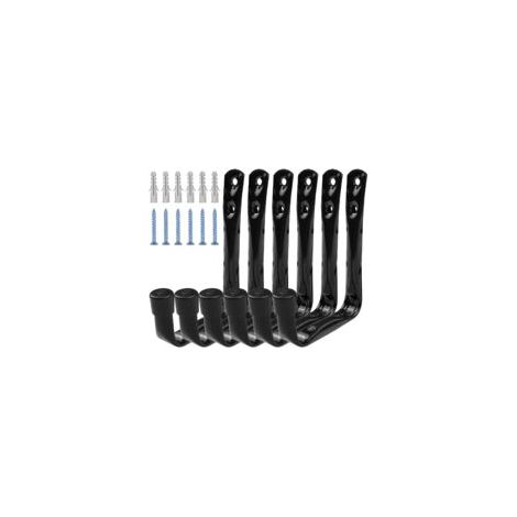 6er-set Robuste Garagenhaken Zur Wandmontage Mit Schrauben, Stabile Stahlhaken Für Elektrowerkzeuge, Leitern, Fahrräder, 11,5 Cm X 9 Cm, Schwarz