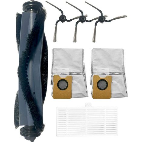 8-teiliges Ersatzteilset – Kompatibel Mit Dem Saugroboter Eufy C10 (zubehörset), Inklusive: 1 Rotierende Bürste, 2 Hepa-filter, 3 Seitenbürsten, 2 Staubbeutel