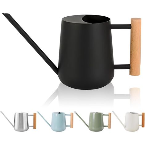 900 Ml Wasserkaraffe – Langer Ausguss – Edelstahl – Ideal Für Zimmerpflanzen Und Bonsai – Dekoration Für Drinnen Und Draußen – Schwarz