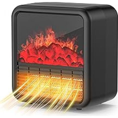 Aiperq Kleiner, Tragbarer Heizlüfter, Mini-elektrokaminheizung Mit Thermostat, Ptc-keramik-heizelement, Kippsicherung, Schwarz