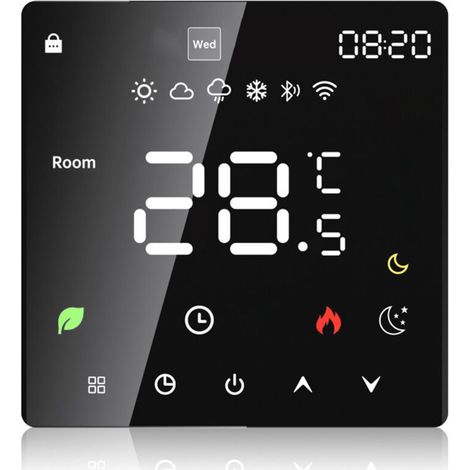 Alovez Tuya Wlan-smart-thermostat Für Elektrische Fußbodenheizung, Kompatibel Mit Gasheizkesseln Mit Anschlussfunktion Zur Steuerung Hydraulischer Fußbodenheizung