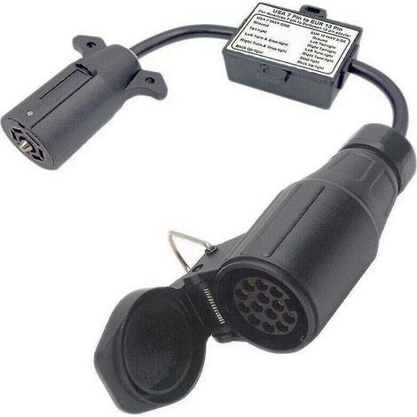 Adapter Für Anhängerbeleuchtung: 7-poliger Flachstecker Auf 13-poliger Rundstecker