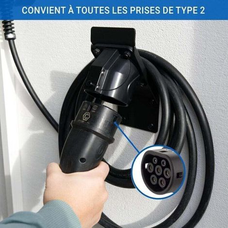 Alovez-support Kompaktes Typ-2-ladekabel Für Elektroautos • Typ-2-wandsteckdose • Zubehör Für Ladekabel Und Wallbox