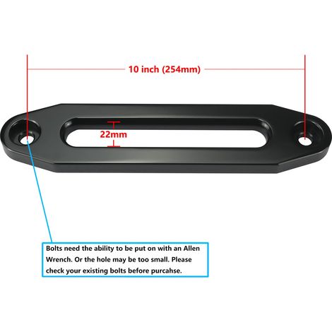 Aluminium-bügelführung Für Winden Mit Einer Zugkraft Von 8000 Bis 13000 Lb, 10" (254 Mm) Montage, 1 Stück (schwarz)