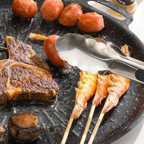 Antihaft-grillpfanne, Grillplatte Für Warme Und Kalte Speisen Zum Campen, Grillen, Picknicken Und Kochen Zu Hause – 30 Cm