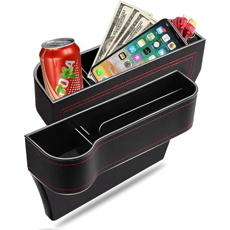 Aufbewahrungsbox Für Den Raum Zwischen Den Autositzen – 2er-set – Multifunktionale Auto-aufbewahrungsbox – Aufbewahrungsbox Für Die Mittelkonsole Mit Getränkehalter Und 2 Haken