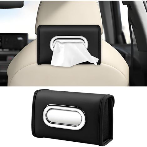 Autohandtuchhalter Aus Leder – Rechteckig – Für Rücksitz Und Kopfstütze – Universell Für Limousine, Wohnmobil Und Transporter – Schwarz