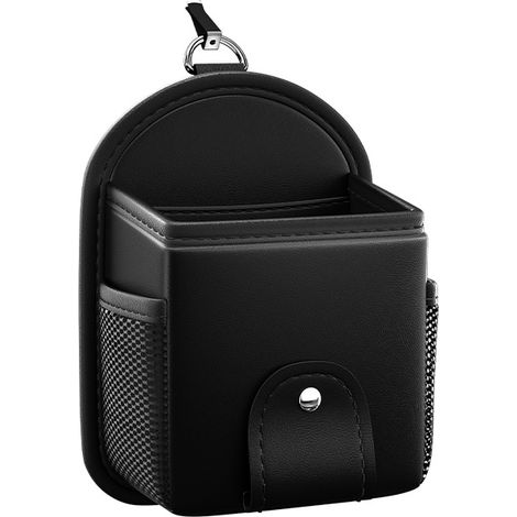 Autotasche Aus Pu-leder Mit Belüftung, Universellem Sonnenbrillenhalter Mit Clip, Innentasche Zur Aufbewahrung Von Handy, Münzen, Schlüsseln, Kartenhalter Und Kleinen Gegenständen.