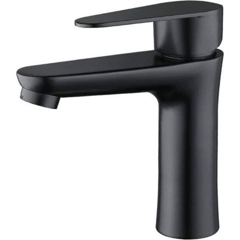 Badarmatur – Einhebelmischer, Einlocharmatur, Warm- Und Kaltwasser – Geeignet Für Badezimmer, Gärten, Waschbecken Etc. – 1 Stück, Schwarz