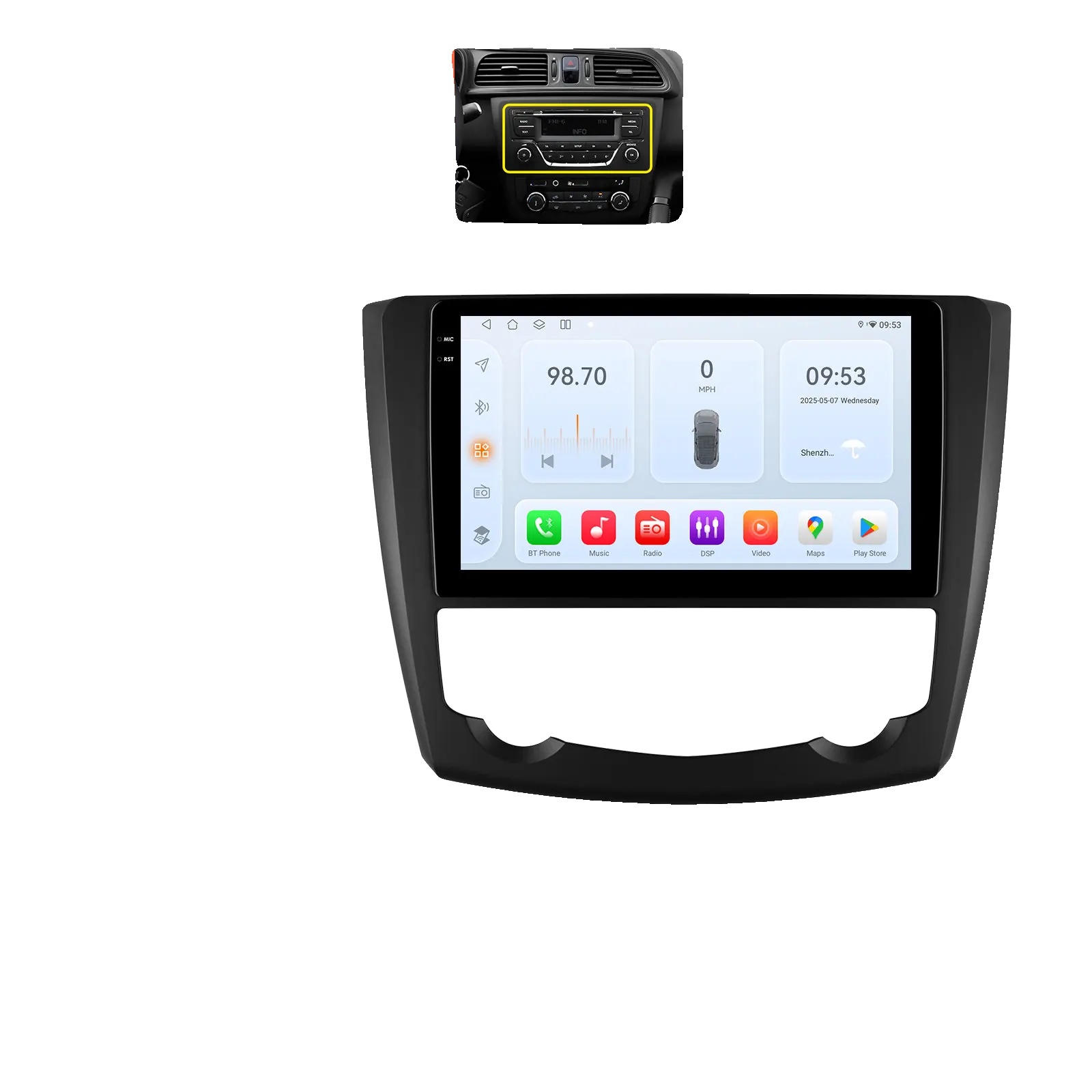 Auto-multimedia-system, Navigationssystem, Smartphone-kompatibilität, Kompatibel Mit Renault Kadjar 2015 - 2019, A-qs6 (8kerne-6g 64g)