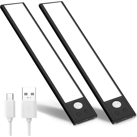 Bewegungsaktivierte Wohnmobil-/campingbusbeleuchtung – Usb-aufladbar, 48 Leds – 3 Einstellbare Farben – Geeignet Für Wohnmobile, Wohnwagen Und Anhänger – Schwarz