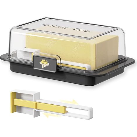 Butterdose Mit Dosierlöffel – Butterdose Mit Deckel – Hält Butter Frisch – Einfaches Dosieren – Küchenutensil – Schwarz