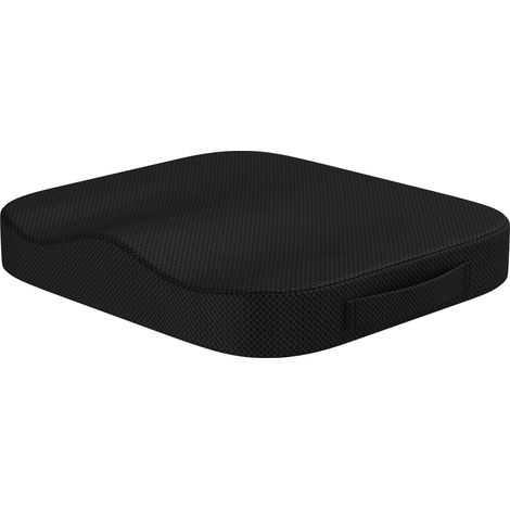 Büro- Und Autositzkissen – Ergonomische Und Orthopädische Memory-schaum-kissen – Mittlerer Härtegrad – Schwarz, 40 Cm X 40 Cm X 6 Cm