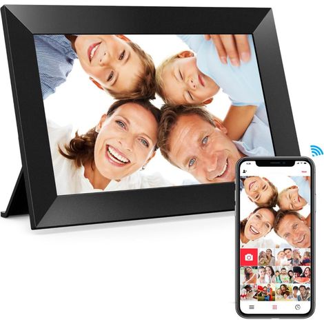 Digitaler Bilderrahmen (10,1 Zoll), Wlan, 1280 X 800 Ips-touchscreen, 16 Gb Speicher, Automatische Bilddrehung. Fotos Und Videos Lassen Sich Direkt Über Die App Teilen.