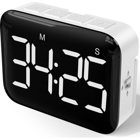 Digitaler Magnet-timer – Countdown-timer – Großes Display – 2 Helligkeitsstufen – 2 Lautstärkestufen – Batteriebetrieben – Ideal Für Küche, Klassenzimmer, Lehrer Und Mehr