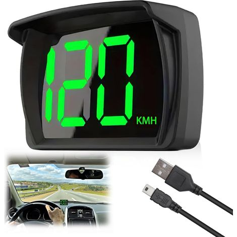 Digitaler Gps-tachometer Für Pkw, Head-up-display (km/h), Echtzeit-geschwindigkeitsanzeige, Geeignet Für Lkw, Suvs Und Motorräder, Usb-plug-&-play-anschluss, Große Led-anzeige – Gut Lesbar
