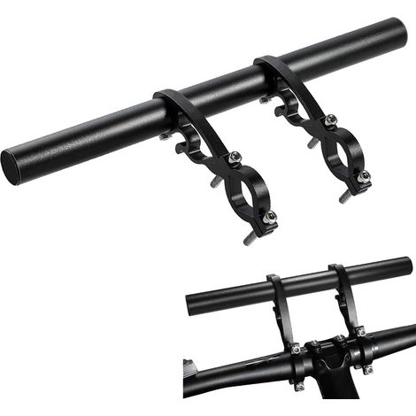 Doppelte Lenkerverlängerung Für Fahrräder – Aluminium – Extra Lang – 20–32 Mm – Kompatibel Mit Allen Zubehörteilen – Schwarz