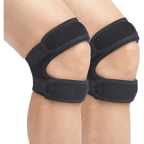 Doppelter Knieschoner – Schwarzer Sport-knieschoner – Schützender Knieschoner Für Basketball, Laufen Und Spazierengehen – Unisex, Einheitsgröße, Ein Paar